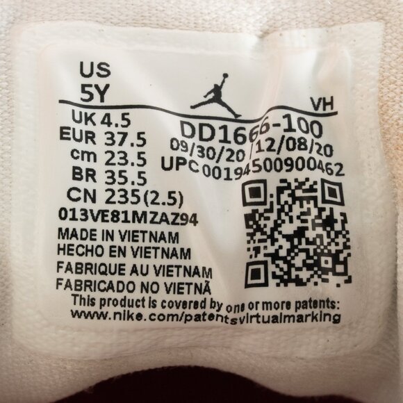 Air Jordan 1 Mid SE (GS) White/Green Glow-Arctic Punch DD1666-100 Size 5Y - Picture 11 of 11